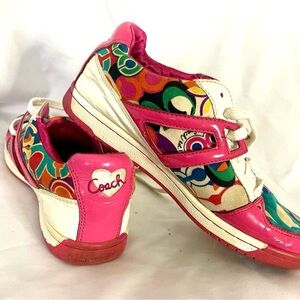 COACH *RARE* Vintage pink/white rainbow fashion sneakers  | womens size 8.5